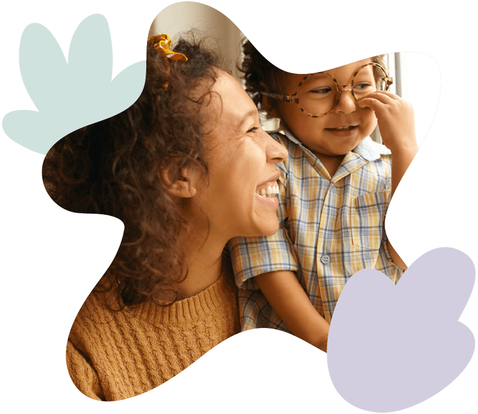 A caregiver and child together